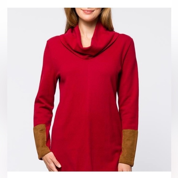 Tyler Boe Cowl Neck Cotton Cashmere Tunic Sweater - Large - Picture 8 of 11